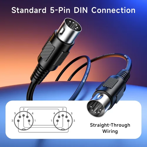 Miniatura 2 de Cable Matters Paquete de 2 cables MIDI DIN de 5 pines, cable MIDI de 5 pines - 3 pies
