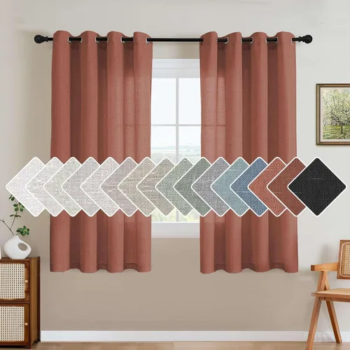 Miniatura 69 de H.VERSAILTEX Elegant - Cortinas texturizadas de lino natural mezclado con eficiencia energética, filtrado de luz, con ojales de níquel