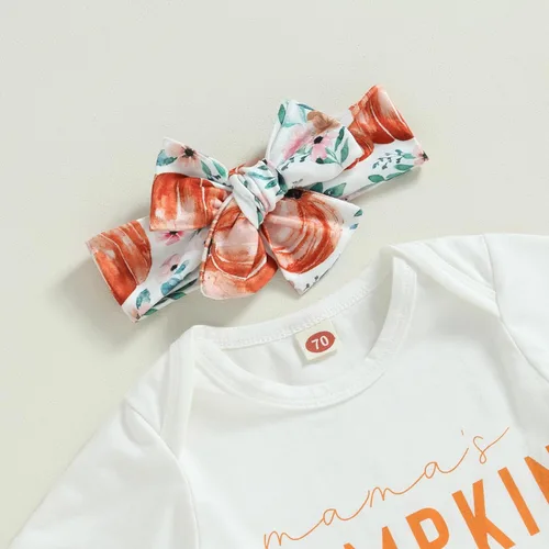 Miniatura 96 de Sejardin Ropa de verano para bebé y niña, recién nacida, manga corta, con letras, mameluco elástico con diadema