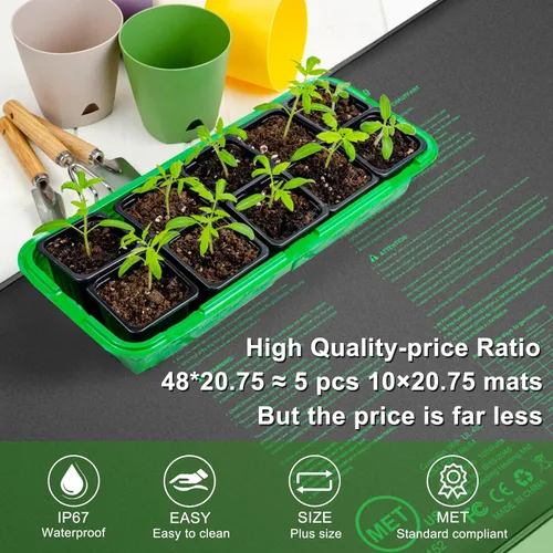 Miniatura 2 de Tapete térmico de semillas de 48 x 20.75 pulgadas para inicio de semillas, tapete térmico impermeable para germinación de semillas, almohadilla