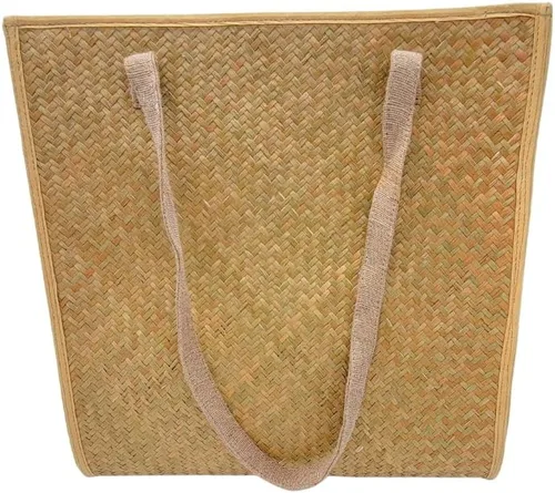 Miniatura 4 de Women's Handknitting Sea Grass Tote BagGirl Flower head Summer Tote BagHand Painted Acrylic color on seagrass Handcrafted Bag