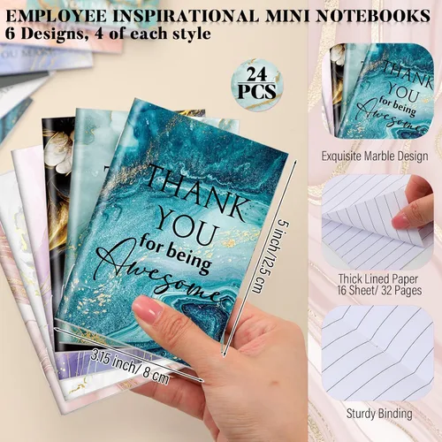 Miniatura 2 de Kosiz 48 piezas de regalo de agradecimiento a los empleados, cuadernos inspiradores a granel y juego de bolígrafos, cuadernos motivacionales