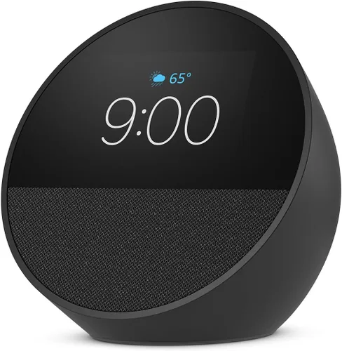 Miniatura 2 de Amazon Echo Spot: ideal para mesitas de noche, oficinas y cocinas, incluye despertador inteligente con Alexa (negro)