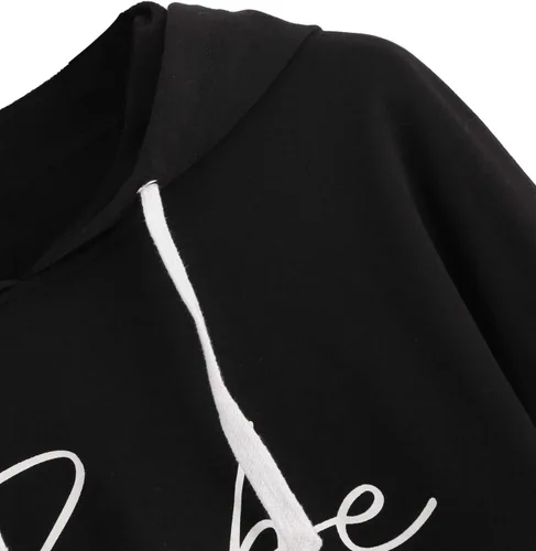 Miniatura 3 de SweatyRocks Sudadera casual de manga larga con capucha y cordón para mujer