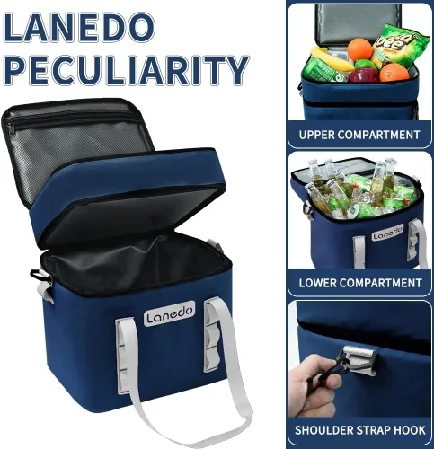 Miniatura 3 de Lisa - Hielera suave para 20/36 latas, bolsa aislada portátil para almuerzo, playa, bebida, bebidas, viajes, campamento, picnic, automóvil, viajes