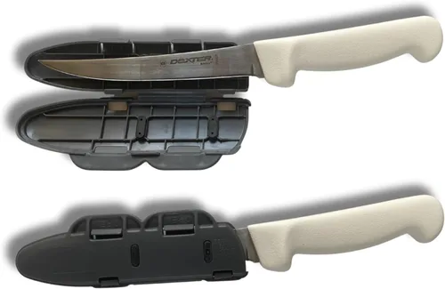 Miniatura 2 de Protector de hoja de cuchillo fabricado en Estados Unidos, almacenamiento y transporte seguros para cuchillos de cocina, apto para lavavajillas, Gris