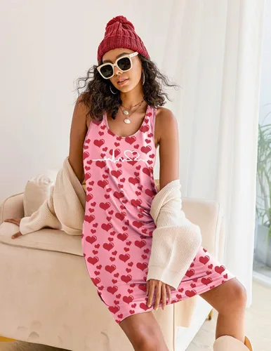 Miniatura 2 de Avidlove Camisón sin mangas para mujer, camiseta de dormir con espalda cruzada, sin mangas, ropa de dormir