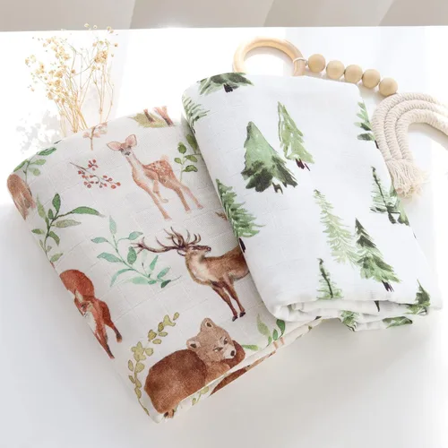 Miniatura 5 de LifeTree - Mantas de muselina para envolver al bebé, de bambú para habitación del bebé, manta de recepción unisex para niños y niñas, suave 70%