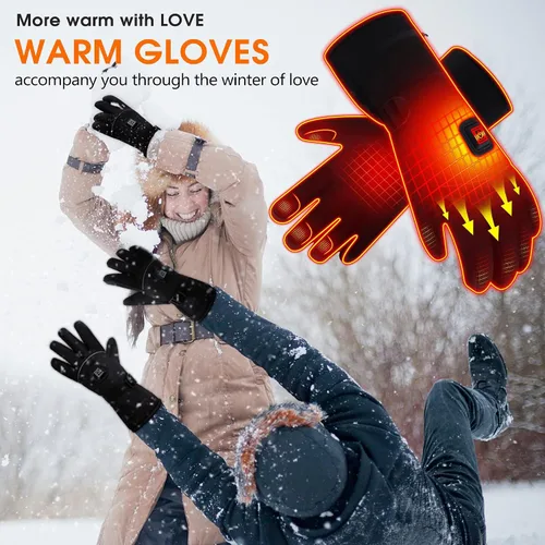 Miniatura 8 de Guantes calefactados con resorte con batería recargable eléctrica, guantes térmicos impermeables para pantalla táctil, guantes térmicos