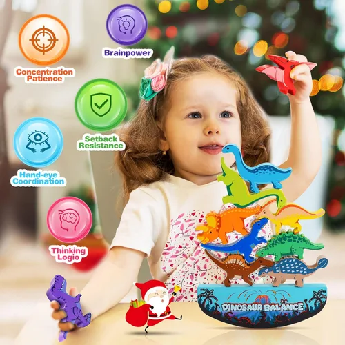 Miniatura 2 de IPOURUP Juguetes de dinosaurio para niños de 3 a 5: juguetes Montessori apilables de madera para niños de 3, 4, 5, 6, 7, 8 años, regalos