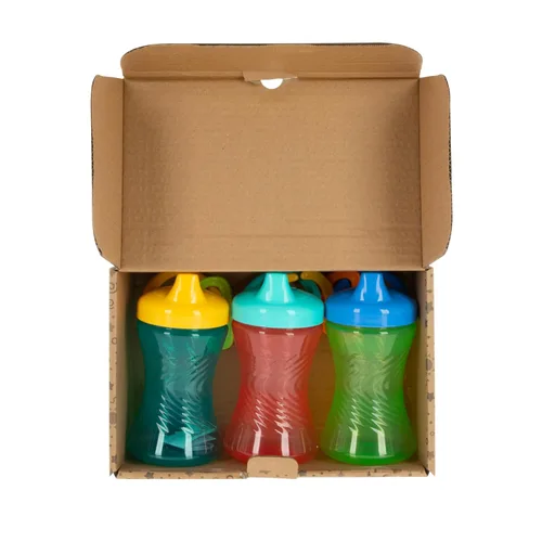 Miniatura 7 de Nuby Vaso antiderrames con boquilla dura de fácil agarre, de 10 onzas, para bebés de 6 meses, color verde/rojo/azul (paquete de 36)