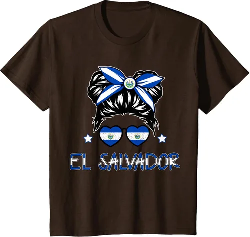 Miniatura 37 de Camiseta de El Salvador para Niñas Bandera Patrimonio Hispano Salvadoreño