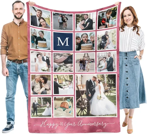 Miniatura 14 de Regalos para mujeres/hombres, manta personalizada de cumpleaños con imagen, mantas personalizadas con fotos, día de San Valentín, Navidad, regalos