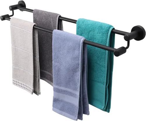 Miniatura 12 de TocTen Barra Doble para Toallas de Baño - Toallero de Acero Inoxidable SUS304 Reforzado para Baño, Accesorios de Baño Barra Doble para Toallas