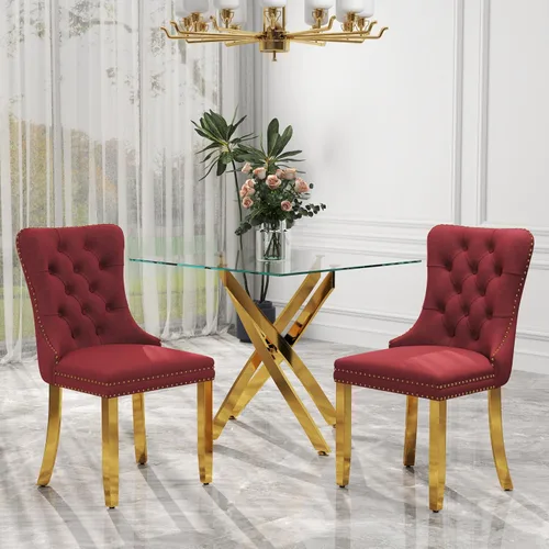 Miniatura 33 de Juego de comedor de 3 piezas con superficie de vidrio transparente, juego de comedor cuadrado minimalista moderno de 36'', juego de mesa de cocina