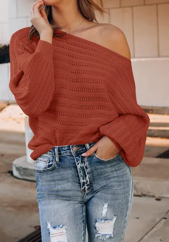 Miniatura 2 de ZESICA Suéter holgado de manga larga con cuello redondo para mujer estilo casual de otoño