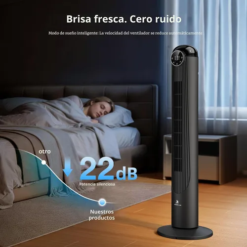 Miniatura 4 de Antarctic Star T36 Tower Fan-36 Inch, Bladeless Oscillating Fan with Remote, 6 Speeds & 4 Modes, LED Display, 9H Timer, Quiet Floor Standing Fan for