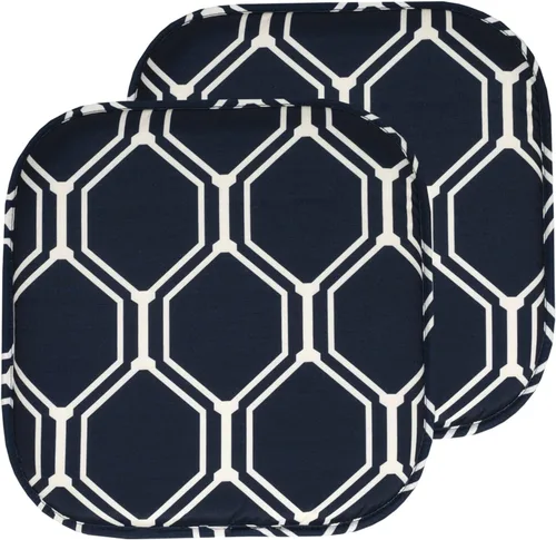 Miniatura 99 de Sweet Home Collection Cojines de espuma viscoelástica para silla, antideslizantes, diseño de panal de abeja, 16 x 16 pulgadas, paquete de 2