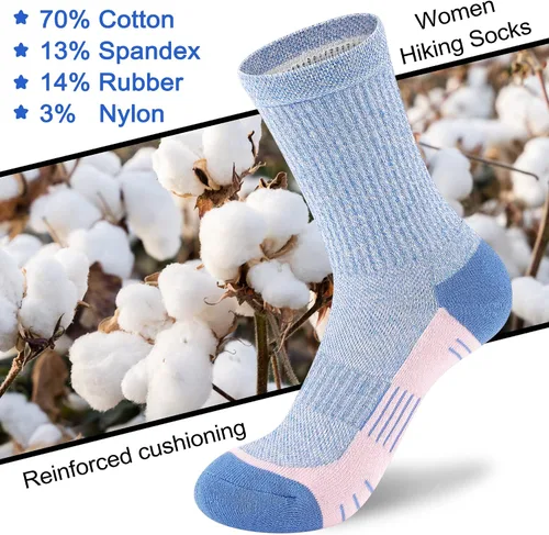 Miniatura 5 de Calcetines de compresión acolchados para mujer, para senderismo, correr, 3-5 pares