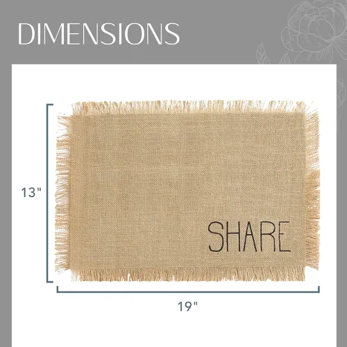 Miniatura 4 de Elrene Home Fashions Farmhouse Living Sentiments - Manteles individuales de arpillera, color bronceado, juego de 4