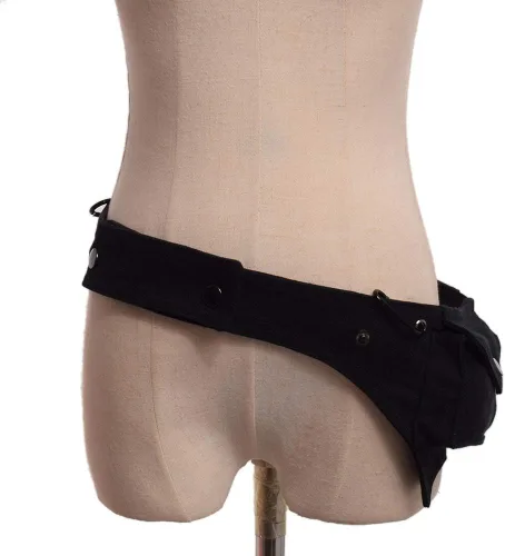Miniatura 4 de GRACEART Burning Man - Cinturón de lona de algodón Steampunk Travel Utility Belt Ren Faire, Negro