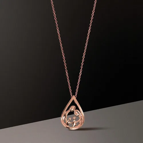 Miniatura 22 de Jewelili - Collar con colgante de plata de ley o oro rosa o amarillo sobre plata, cadena de eslabones de 18 pulgadas