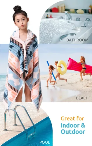 Miniatura 5 de BANGSAUR Toalla de baño de Navidad, toallas de playa con capucha para niños pequeños, regalo para niños y niñas 100% algodón de 50 x 30 pulgadas