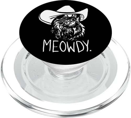 Miniatura 9 de Meowdy Texas Cat Meme PopSockets - Agarre y soporte para teléfonos y tabletas, Negro