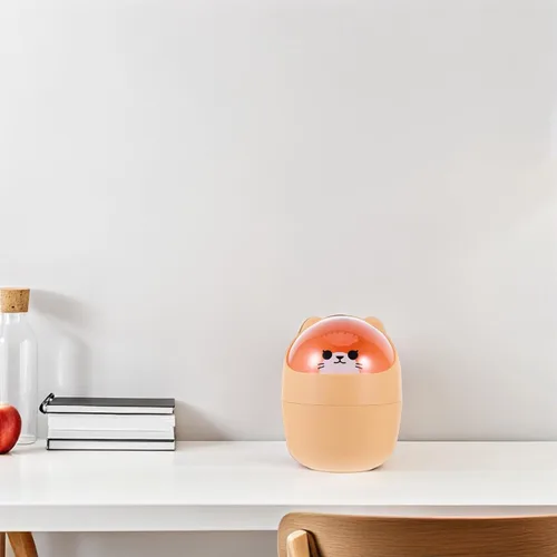 Miniatura 8 de Homoyoyo Mini cubo de basura kawaii con diseño de oso lindo, estilo nórdico, mini bote de basura con tapa para oficina, dormitorio, uso