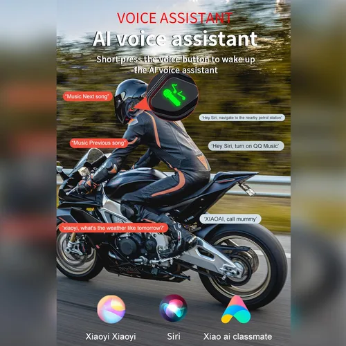 Miniatura 6 de VCOROS Auriculares para casco de motocicleta, intercomunicador de casco de 2 vías para 2 conductores, para compartir música, resistente al agua