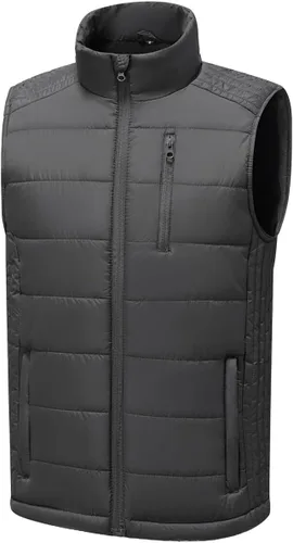 Miniatura 43 de Msmsse Chalecos de invierno para hombre, con forro polar, acolchado, casual, sin mangas