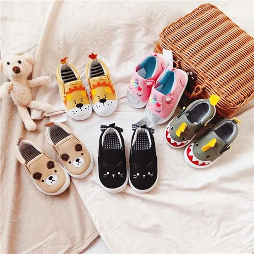 Miniatura 8 de HLMBB Toddler Shoes Unisex for Baby Boys Girls Shoes Cute Animal Hard Bottom Canvas Rubber Sole Kids Running Walking Sneakers
