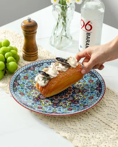 Miniatura 4 de glowworm Juego de Platos de Cena de 4, Platos de Cerámica de 10.5 Pulgadas para Bistec, Juego de Vajilla para Cocina, Regalo de Inauguración