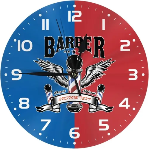 Miniatura 9 de Reloj de pared personalizado para peluquería, añade tu texto, reloj de peluquería rojo personalizado, reloj de pared para salón de belleza, regalo
