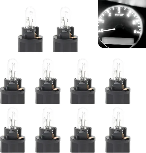 Miniatura 9 de 10 PCS Luces Halógenas T5 para Instrumentos de Automóvil, 12V 1.2W Luz Indicadora de Aire Acondicionado de Filamento Único Luz de Freno, Instalación