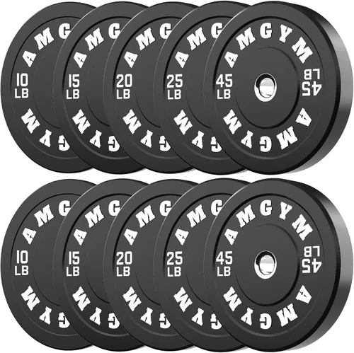 Miniatura 79 de Discos de peso olímpicos de 2 pulgadas y caucho para barras, discos para gimnasio en casa, entrenamiento de fuerza y levantamiento de pesas, 10 a
