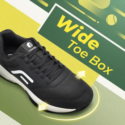 Miniatura 4 de FitVille Wide & Extra Wide Pickleball Shoes Men Tennis Racquetball Squash Shoes for Men All Court with Arch Support-Tennis V3