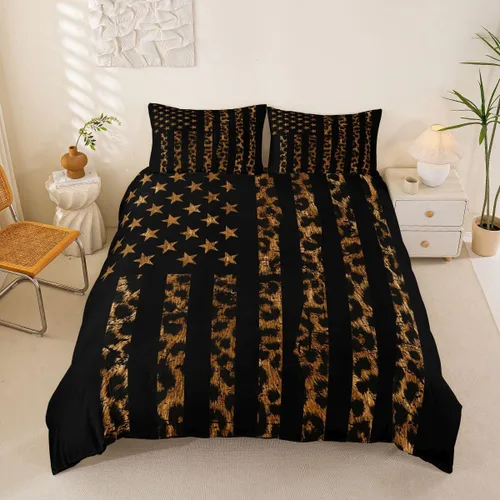 Miniatura 47 de Funda de edredón rústica tamaño Queen, juego de ropa de cama retro para cabaña de cabaña, oso de caza, ciervo, hojas de arce, funda de edredón
