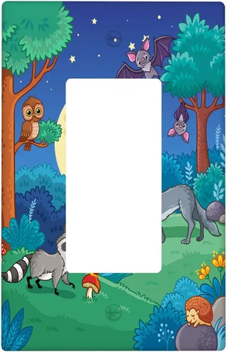 Miniatura 10 de Arctic Animals - Placa de interruptor de luz de 1 banda, lindo sello de dibujos animados, pingüino, oso polar, placa de pared individual basculante