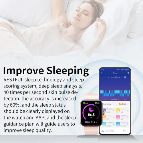 Miniatura 3 de Relojes inteligentes para mujeres y hombres, reloj inteligente de fitness, monitor de sueño, frecuencia cardíaca, oxígeno en sangre, presión