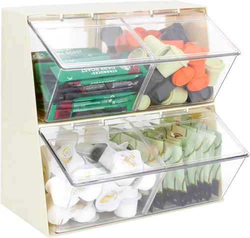 Miniatura 9 de Paquete de 2 soportes para cápsulas de café, organizador de almacenamiento de tazas K para encimera de hogar, oficina, bar, contenedores