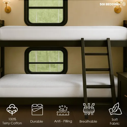 Miniatura 6 de SGI bedding Protector de colchón para literas de autocaravana de 24 x 72 pulgadas, súper suave, impermeable y transpirable, protector de colchón