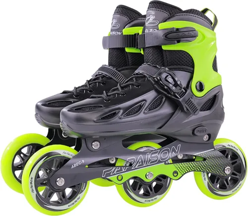 Miniatura 10 de PAPAISON Patines en línea ajustables para adultos para hombres y mujeres con 3 ruedas de 100 mm, patines de exterior para fitness, velocidad y Negro