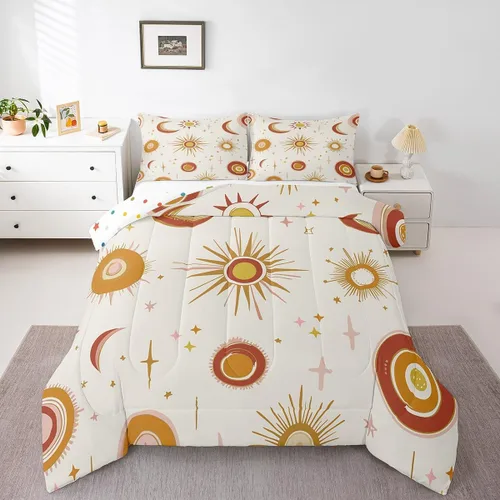 Miniatura 44 de Juego de Edredón de Princesa de Ballet para Niñas Tamaño Individual, Juego de Ropa de Cama de Castillo Arcoíris Kawaii Flores Lindas Mariquita Multi