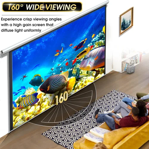 Miniatura 6 de Pantalla de proyector motorizada de 110 pulgadas, pantalla de películas para interiores y exteriores, pantalla de proyector eléctrica 16:9 de 110