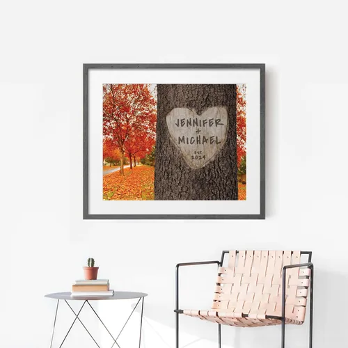Miniatura 6 de Impresión personalizada para parejas y familias – Regalo de boda, aniversario o nuevo hogar – Nombres y fecha personalizados – Arte de pared