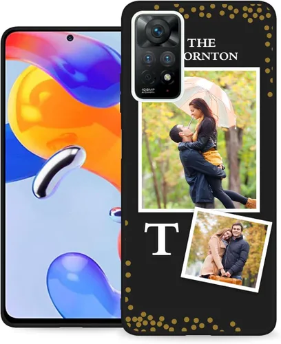 Miniatura 11 de Funda de teléfono personalizada para Redmi Note 11 Pro (5G) y Note 12 Pro 4G con nombre de collage de fotos múltiples, funda de silicona negra