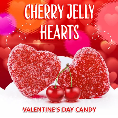 Miniatura 7 de Candy Hearts, caramelos de gelatina de corazones de cereza, gelatinas de cereza, bolsa de 2 libras Caramelos sin gelatina, caramelo nostálgico