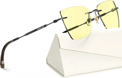Miniatura 40 de ANYLUV Rimless Blue Light Glasses for Women/Men, Fashion Lightweight Blue Light Blocking Glasses with Stylish Metal Temples
