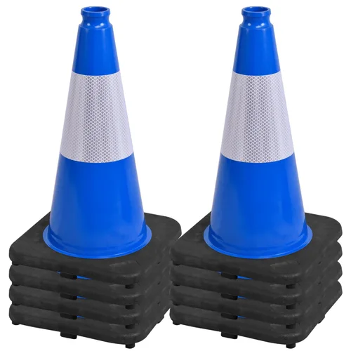 Miniatura 28 de OrangeStar Conos de Tráfico de 36" Paquete de 6 Conos de Seguridad Azules con Collares Reflectantes, Base de Servicio Pesado para Construcción